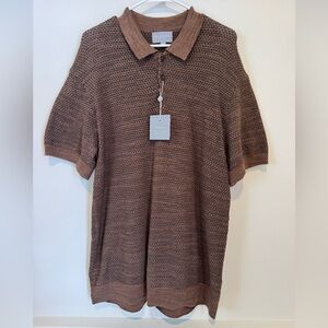 NWT Hickey Freeman Men’s Brown Sweater T-Shirt Size XL